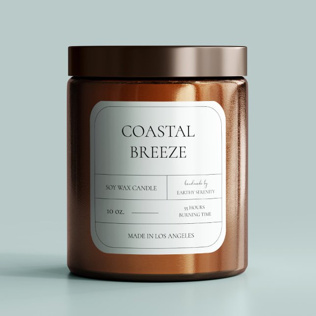 Coastal Beach Vibe Pale Blue Candle Label (Creator Uploaded)