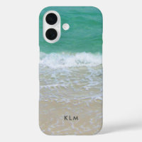 Coastal Beach Waves on Sand Monogram