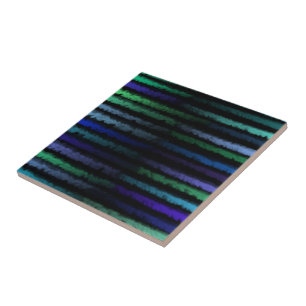 Coastal Beach Waves Salty Watercolor On Black Tile