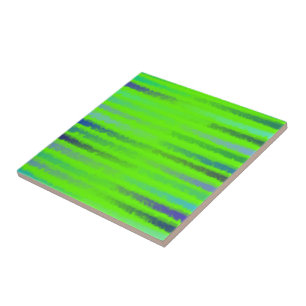 Coastal Beach Waves Salty Watercolor On Green Tile