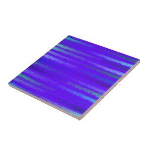 Coastal Beach Waves Salty Watercolor On Purple Tile
