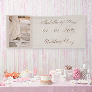 Coastal Beach Wedding   Neutral Boho Reception Banner