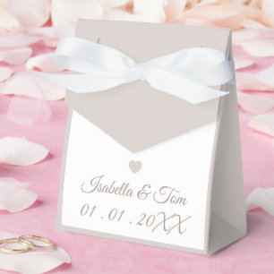 Coastal Beach Wedding Soft Neutral Personalized Favour Box