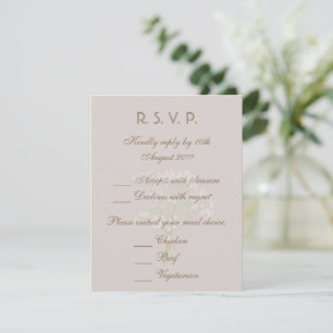 Coastal Beach Wedding Soft Neutral RSVP Card