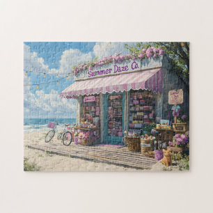 Coastal Beachside Boutique Summer Day Seaside Shop Jigsaw Puzzle
