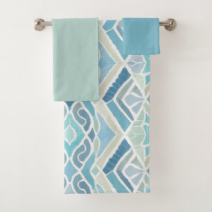 Coastal/beachy/nautical blue bath towel set
