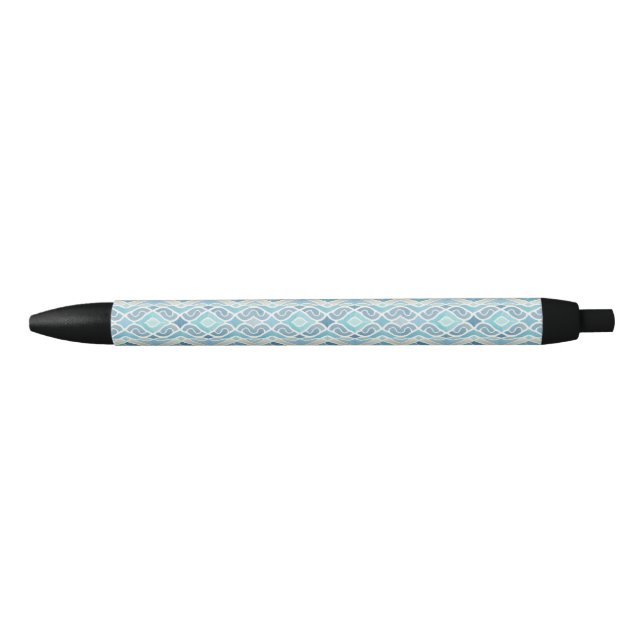 Coastal/beachy/nautical blue black ink pen (Front)