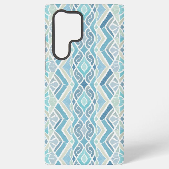 Coastal/beachy/nautical blue samsung galaxy s22 ultra case (Back)