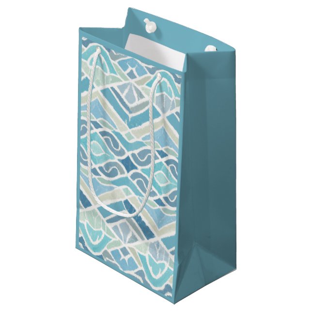 Coastal/beachy/nautical blue small gift bag (Front Angled)