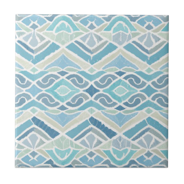 Coastal/beachy/nautical blue tile (Front)
