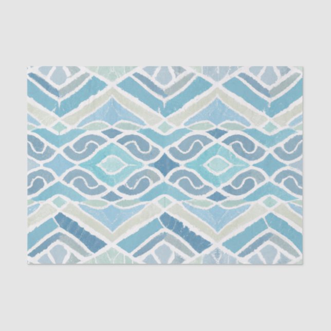 Coastal/beachy/nautical blue tissue paper (Front)