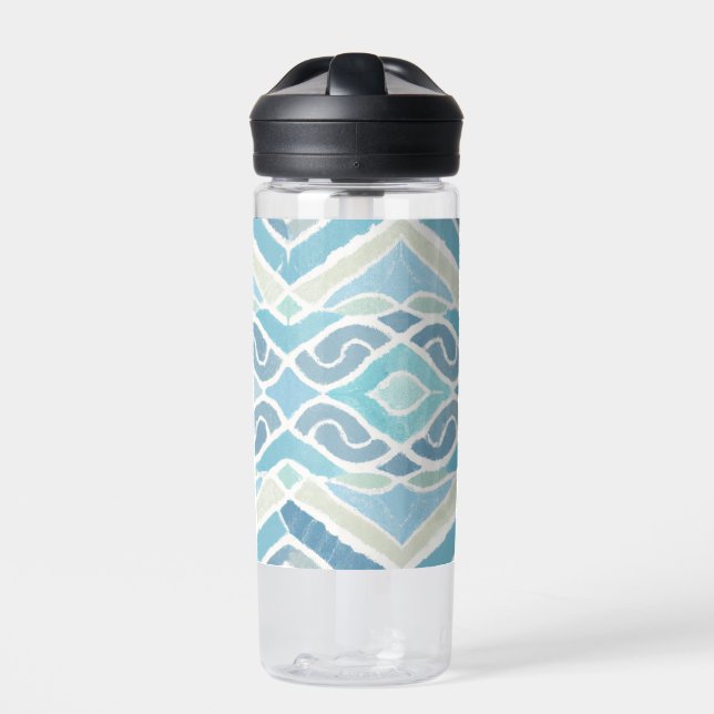 Coastal/beachy/nautical blue water bottle (Front)