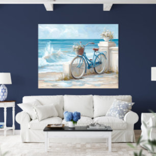 Coastal Bicycle Seaside Wall Art Print Poster