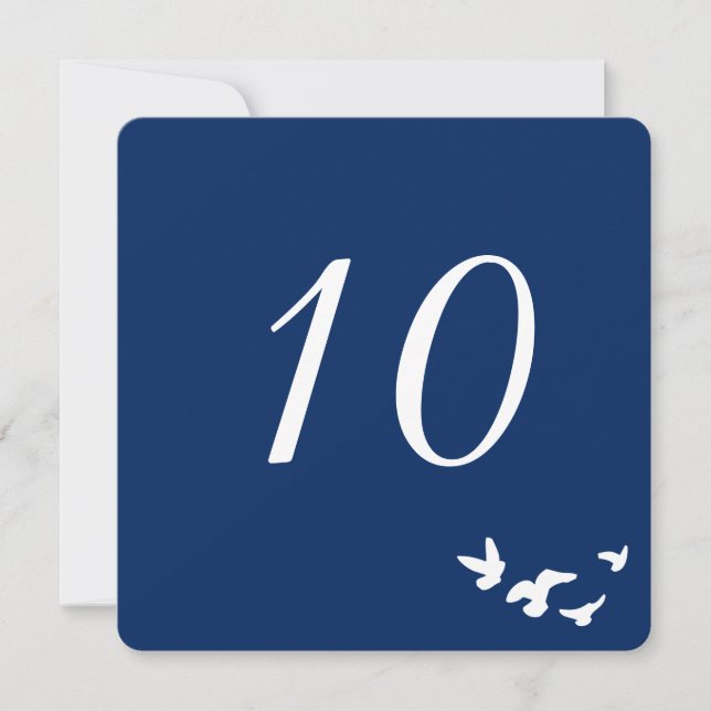 Coastal Birds Wedding | Table Number Card (Front)