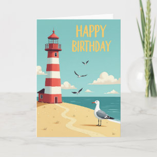 Coastal Birthday Beacon Card