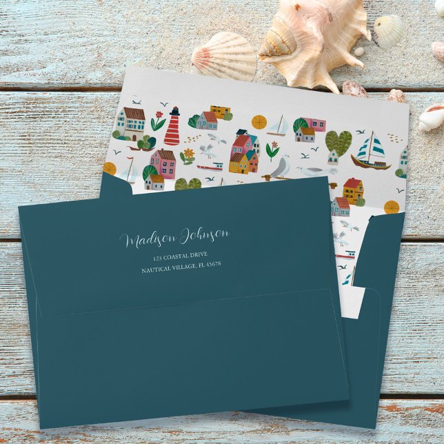 Coastal Blue Baby Shower Thank you Envelope (Coastal Blue Baby Shower Thank you Envelope)