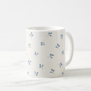 Coastal Blue Botanical Toss Pattern Coffee Mug