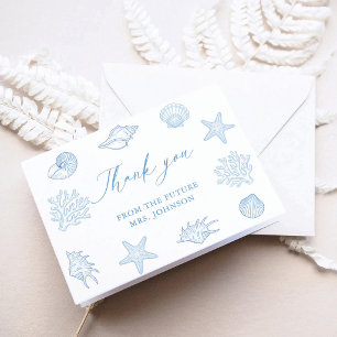 Coastal Blue Bridal Shower Thank You Card