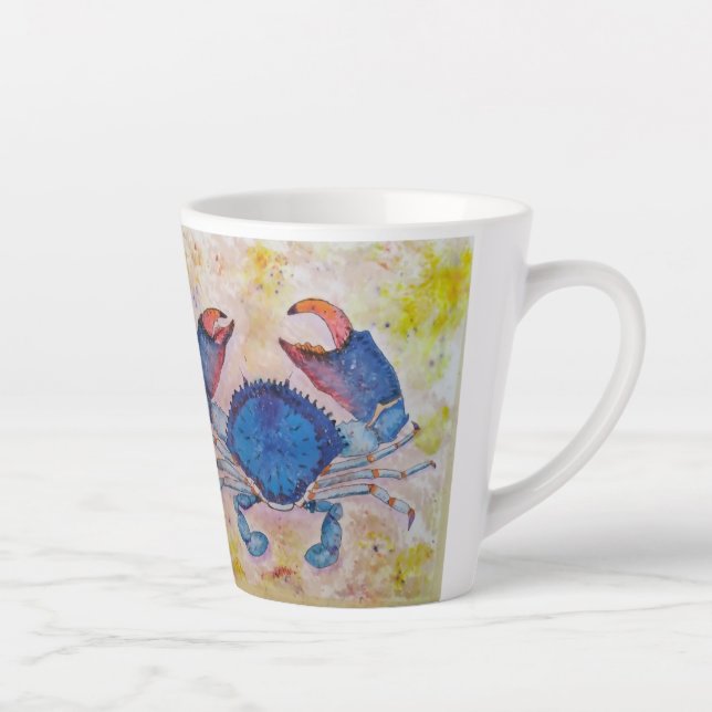 Coastal Blue Crab Latte Mug (Right)