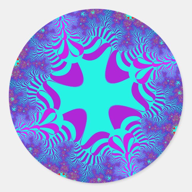 Coastal Blue Cross Classic Round Sticker (Front)