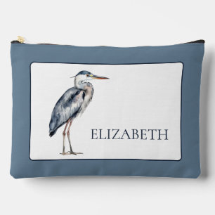 Coastal Blue Heron Bird Personalised Accessory Pouch