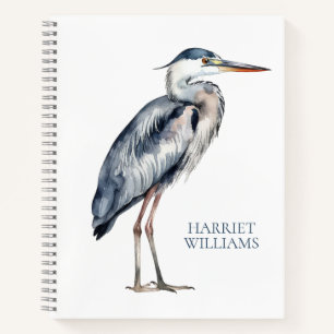 Coastal Blue Heron Bird Personalised Notebook