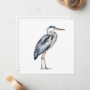 Coastal Blue Heron Bird Personalized Card