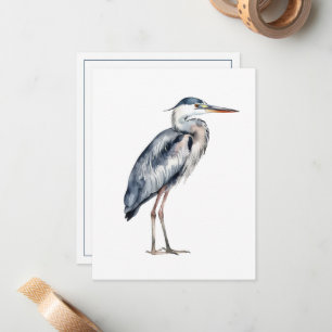 Coastal Blue Heron Bird Personalized Card