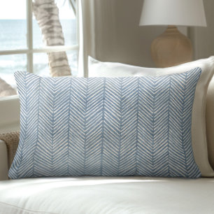 Coastal Blue Line Pattern Lumbar Pillow