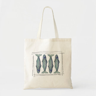 Coastal Blue Mackerel Seamless Ocean Fish Pattern Tote Bag
