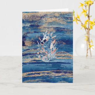 Coastal Blue Marine Art Card
