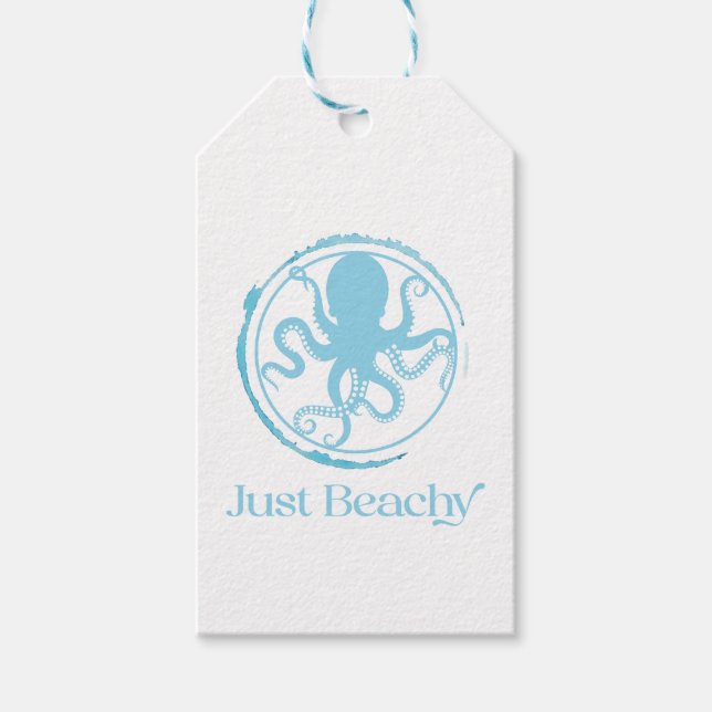 Coastal Blue Octopus 2 Gift Tags (Front)