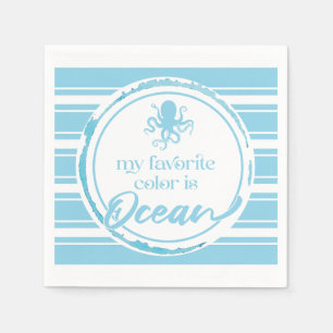Coastal Blue Octopus Napkin