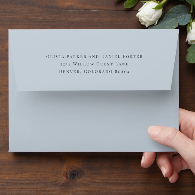 Coastal Blue Return Address Wedding Envelope (Creator Uploaded)