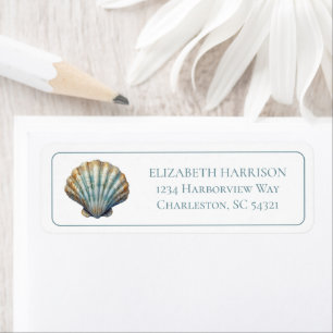 Coastal Blue Scallop Seashell Personalised