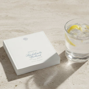 Coastal Blue Seashell Bachelorette Napkin