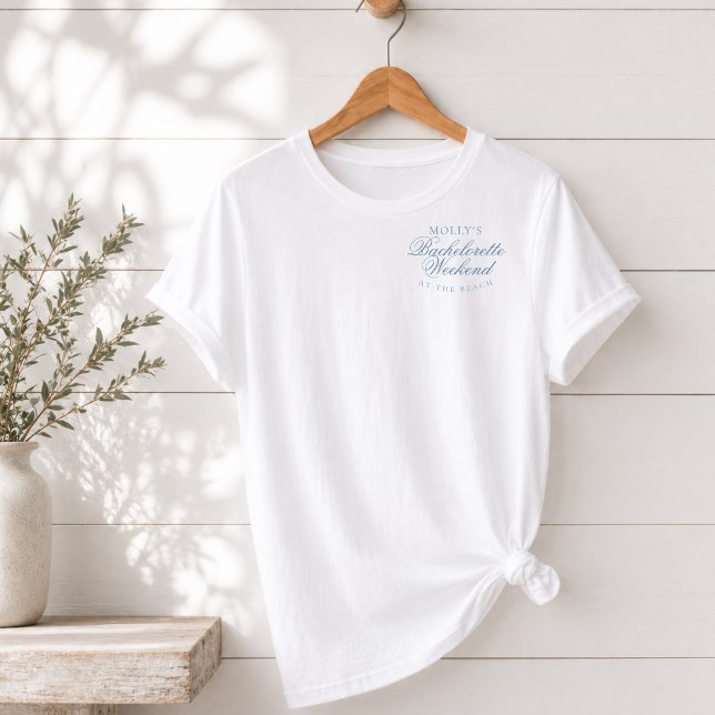 Coastal Blue Seashell Bachelorette T-Shirt (Coastal Blue Seashell Bachelorette T-Shirt)