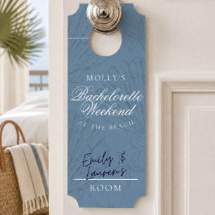 Coastal Blue Seashell Bachelorette Weekend Door Hanger