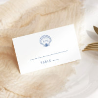 Coastal Blue Seashell Monogram Wedding