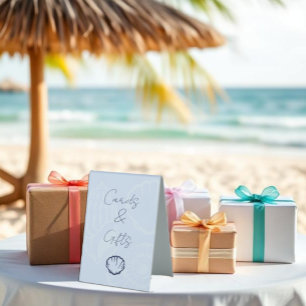 Coastal Blue Seashells Wedding Cards & Gifts