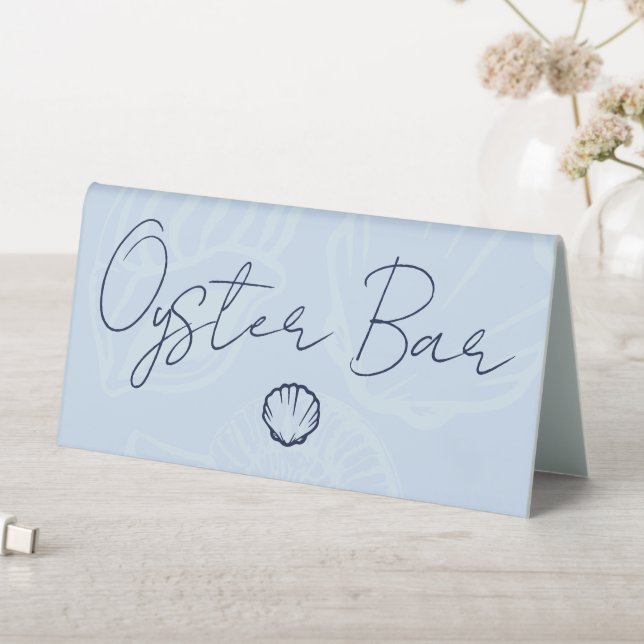 Coastal Blue Seashells Wedding Oyster Bar (In SItu (Table))