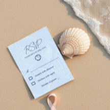 Coastal Blue Seashells Wedding