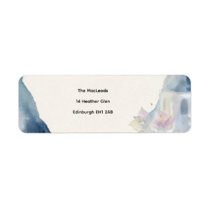 Coastal Blue Watercolour Return Address Label