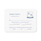 Coastal Blue Wedding Crest Meal Choice RSVP