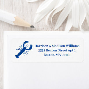 Coastal blue white lobster custom fun Address