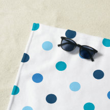Coastal Blue White Polka Dot Pattern Design