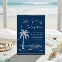 Coastal Blues Palm Tree Beach Wedding 