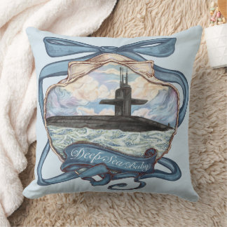 Coastal Blues Submarine Throw Pillow 