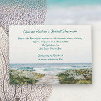 Coastal Boardwalk Handwritten Quill Pen Wedding