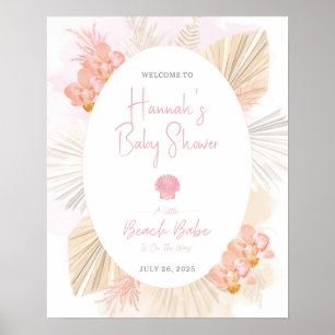 Coastal Boho Girl Baby Shower Sign